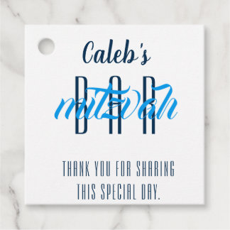 Modern Bar Mitzvah Personalized Favor Tags