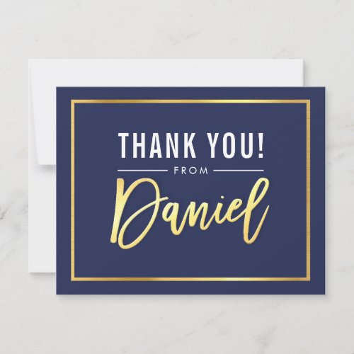 MODERN BAR MITZVAH thank you gold name DANIEL