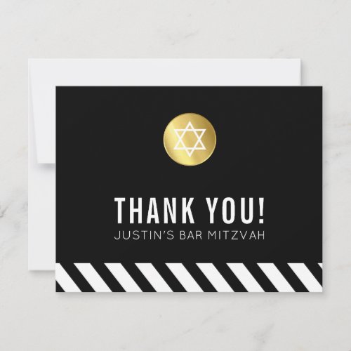 MODERN BAR MITZVAH thank you gold spot black