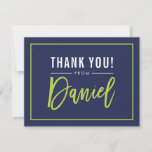 MODERN BAR MITZVAH thank you lime name DANIEL<br><div class="desc">by kat massard >>> WWW.SIMPLYSWEETPAPERIE.COM <<< A simple, stylish way to say thank you to your guest's for attending your child's BAR/BAT MITZVAH Setup as a template it is simple for you to add your own details, or hit the customise button and you can add or change text, fonts, sizes...</div>