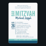 MODERN BAR MITZVAH trendy date blue mint green Invitation<br><div class="desc">by kat massard > WWW.SIMPLYSWEETPAPERIE.com Love the design, but would like to see some changes - another color scheme, product, add a photo or adapted for a different occasion - no worries simply contact me - I am happy to help! - - - - - - - - - -...</div>