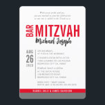 MODERN BAR MITZVAH trendy date red black gray Invitation<br><div class="desc">by kat massard > WWW.SIMPLYSWEETPAPERIE.com Love the design, but would like to see some changes - another color scheme, product, add a photo or adapted for a different occasion - no worries simply contact me - I am happy to help! - - - - - - - - - -...</div>