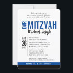 MODERN BAR MITZVAH trendy date royal blue black Invitation<br><div class="desc">by kat massard > WWW.SIMPLYSWEETPAPERIE.com Love the design, but would like to see some changes - another color scheme, product, add a photo or adapted for a different occasion - no worries simply contact me - I am happy to help! - - - - - - - - - -...</div>