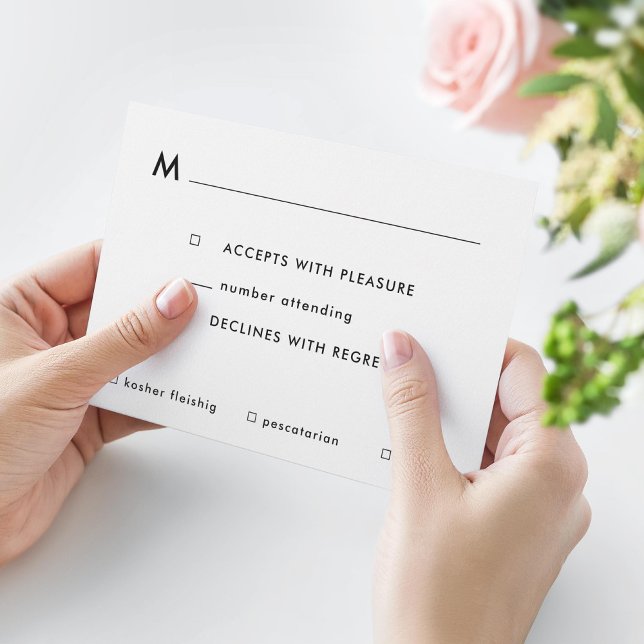 Modern Bar or Bat Mitzvah RSVP Card with Meals (Creator Uploaded)