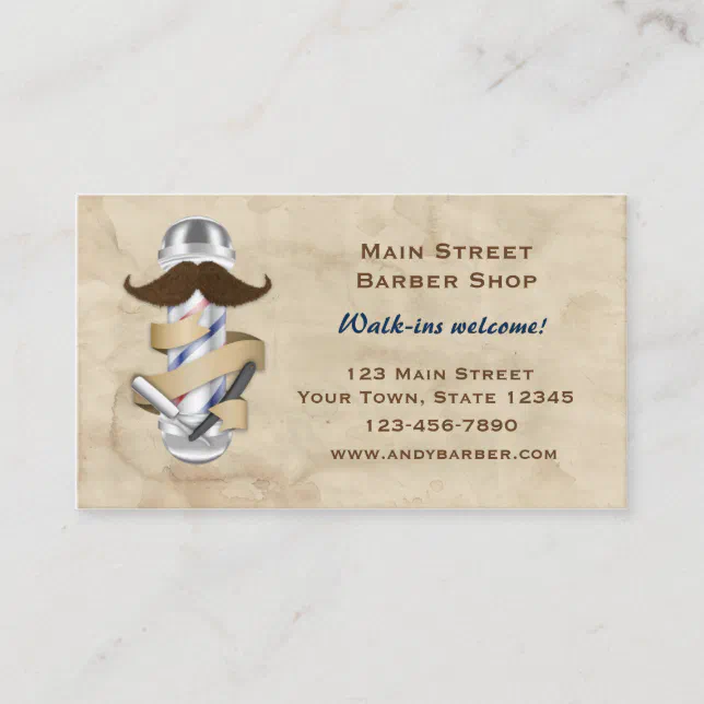 Modern Barber Business Card Zazzle