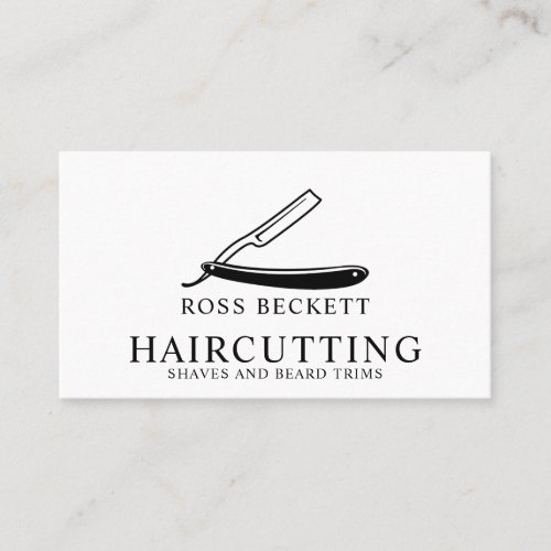 Modern Barber Hair Shaving Razor  Business Card
