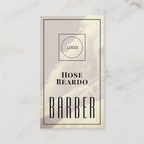 Modern barber logo framed business card