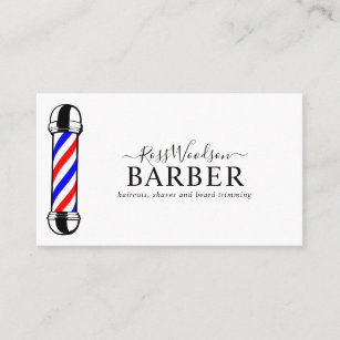 Modern Barber Pole Business Card