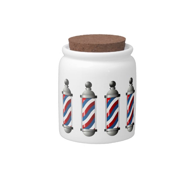 Modern Barber Pole Candy Jar (Front)