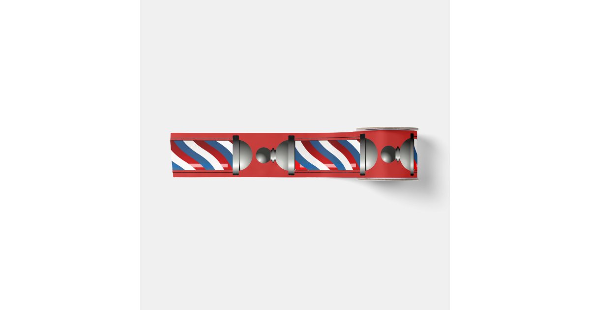 Modern Barber Pole Satin Ribbon | Zazzle