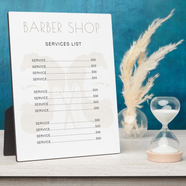 Modern Barber Salon Simple Minimalist Elegant Plaque Zazzle Com