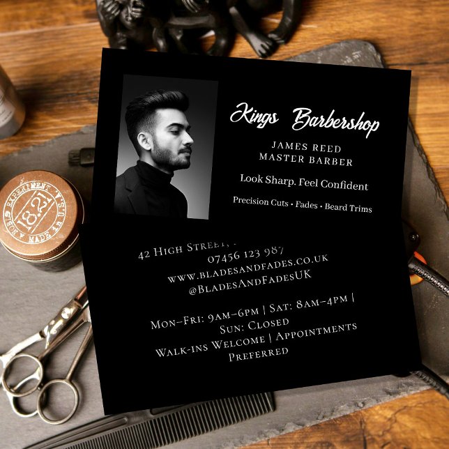 Modern Barber Shop Business Card | Men’s Haircut  (Creator Uploaded)
