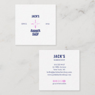 Modern Barber Shop Mustache Logo Business Card