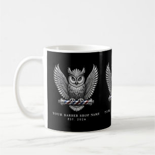 Modern Barber Shop Silver Owl Promo Brand Coffee Mug