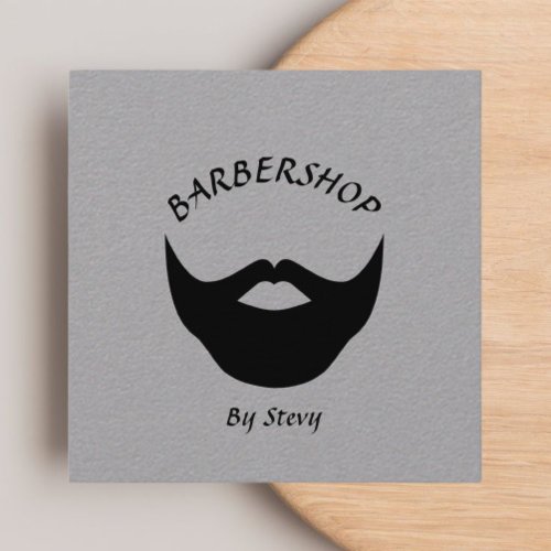 Modern Barbers Black  Gray Professional  Square Business Card