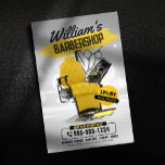 Modern Barbershop Hair Stylist Hairdresser Haircut Flyer<br><div class="desc">Elevate your barbershop's marketing with this sleek and stylish flyer template! Featuring a vibrant yellow barber chair and professional tools, this design is sure to capture attention and attract new clients. Customize with your barbershop's name, contact details, special offers, and services. This design is perfect for: Showcasing your modern and...</div>