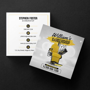 Modern Barbershop Hair Stylist Hairdresser Haircut Square Business Card