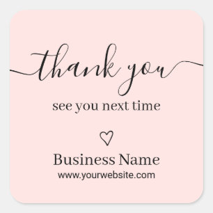 Modern Barbershop Thank You See you next Time Square Sticker