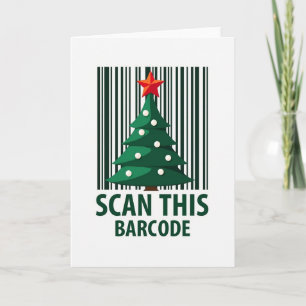 Modern Barcode Christmas Card