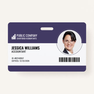 Modern Barcode Staff Employee ID Badge