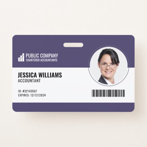 Modern Barcode Staff Employee ID Badge