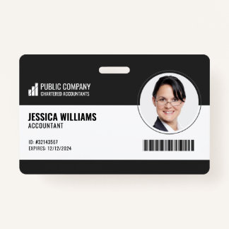Modern Barcode Staff Employee ID Badge