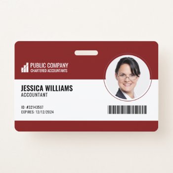 Modern Barcode Staff Employee Id Badge by J32Design at Zazzle