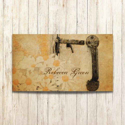elegant vintage summer daisy country fashion business card template
