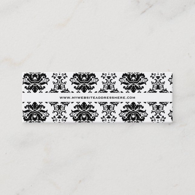 Modern Baroque Skinny Website Business Card (Front)
