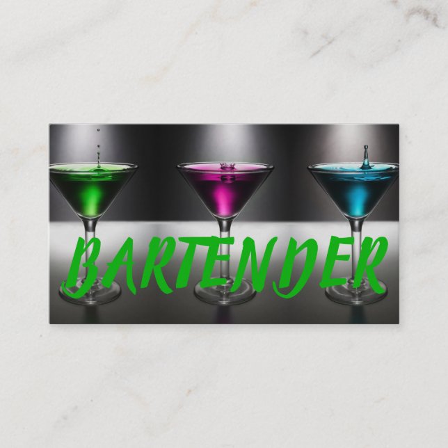 Modern Bartender Business Card (Front)