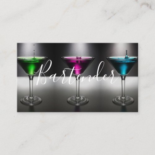 Modern Bartender Business Card