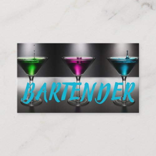 Modern Bartender Business Card