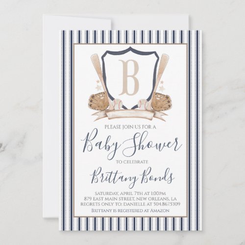 Modern Baseball Baby Shower Invitation