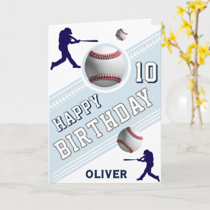 Modern Baseball Ball Player Themed Birthday Card