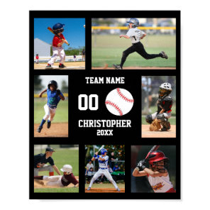 Modern Baseball Kids Photo collage Poster