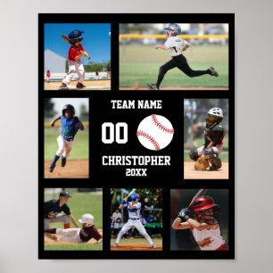 Modern Baseball Kids Photo collage Poster