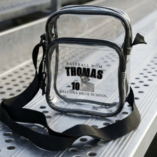 Modern Baseball Mom Photo Clear Crossbody Bag