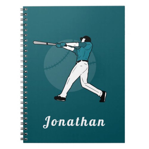 Modern Baseball Softball Player Coach Personalized Notebook