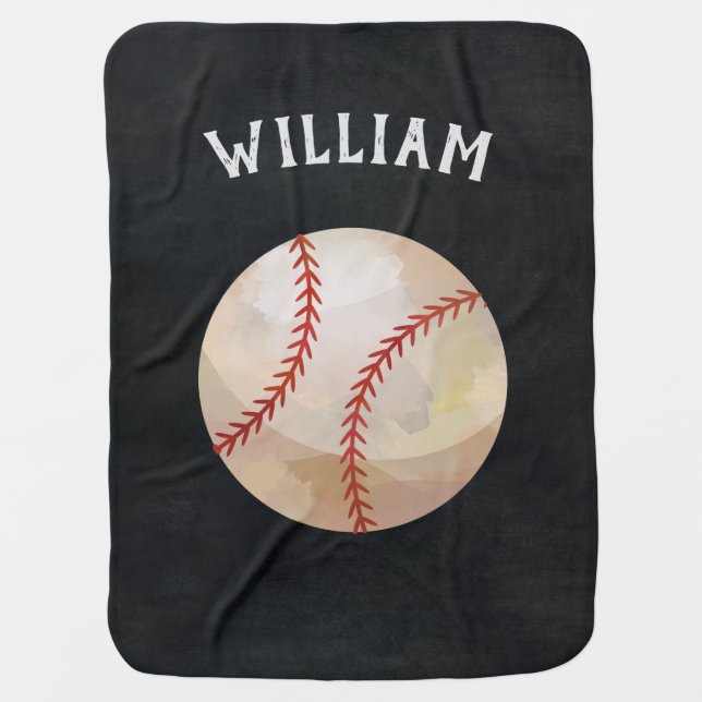 Modern Baseball Sports Ball Baby Boy Cute Nursery Baby Blanket (Front)