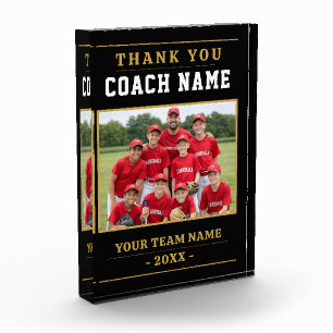 Modern Baseball Team Thank you Coach Photo Block