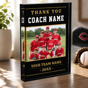 Modern Baseball Team Thank you Coach Photo Block