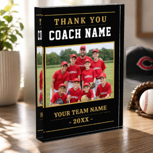 Modern Baseball Team Thank you Coach Photo Block