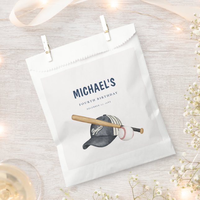 Modern Baseball Themed Favor Bag (Clipped)