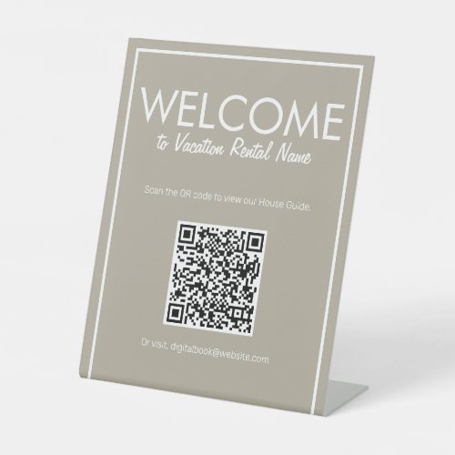 Modern Basic Beige Digital QR Code Welcome Sign