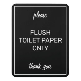 Modern Basic Black Bathroom Septic Sign