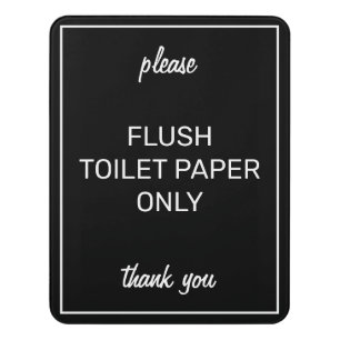 Modern Basic Black Bathroom Septic Sign