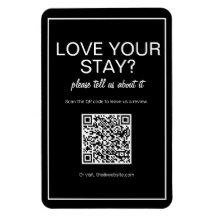 Modern Basic Black Digital QR Code Review Magnet