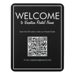 Modern Basic Black Digital QR Code Welcome Sign