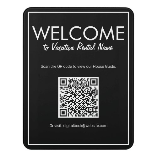 Modern Basic Black Digital QR Code Welcome Sign