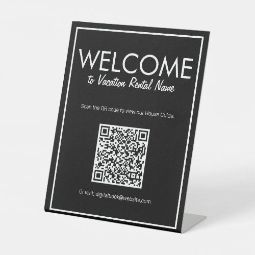 Modern Basic Black Digital QR Code Welcome Sign